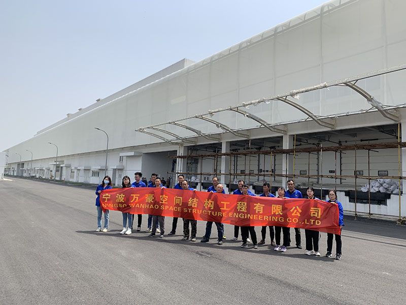 萬豪空間結構員工到益富樂PTFE網格織物膜結構項目學習交流