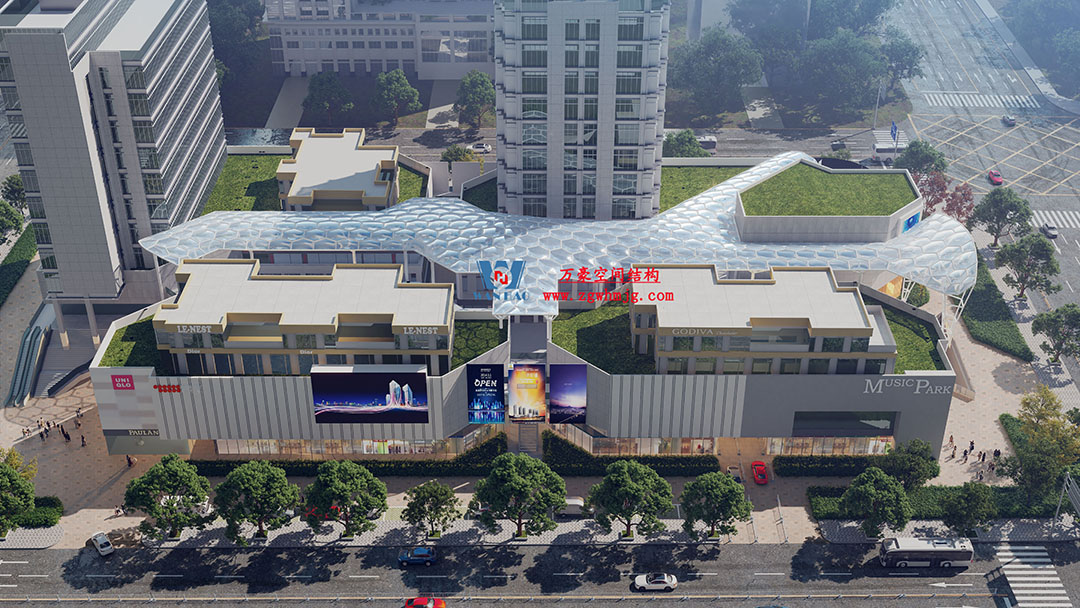 已完工，這個ETFE氣枕商業天幕閃亮登場！