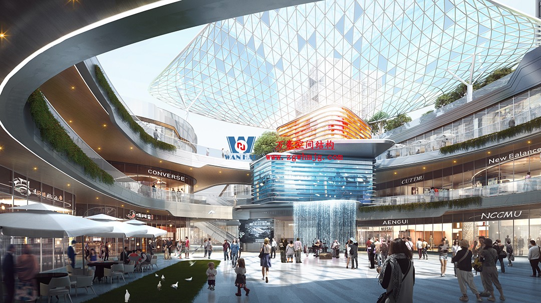 紹興華發(fā)金融活力城ETFE膜結構商業(yè)天幕項目接近尾聲 紹興華發(fā)金融活力城ETFE膜結構商業(yè)天幕項目接近尾聲