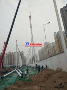 河南電網(wǎng)培訓(xùn)中心膜結(jié)構(gòu)晴雨棚項目B區(qū)立柱安裝完畢