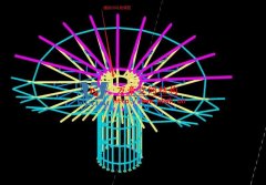 威海經貿交流中心工程-大貝殼項目鋼結構施工中