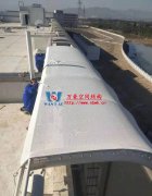 寧波益富樂公司新廠房外立面PTFE網格膜結構項目膜結構安裝中